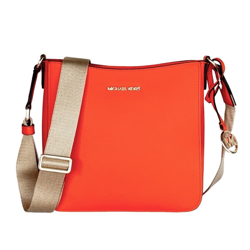 Michael Kors Jet Set Travel  Shoulder Messenger Bag in Poppy NWT